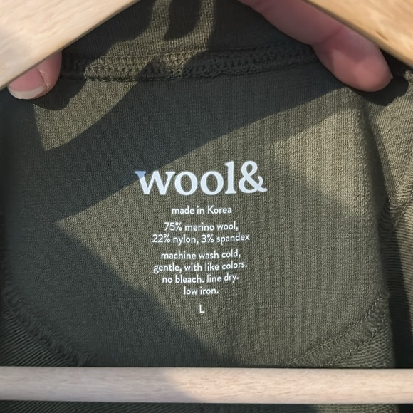 Wool& Merino wool blend Sierra Tank Dress | Olive Green Sleeveless Dress - Picture 4 of 8